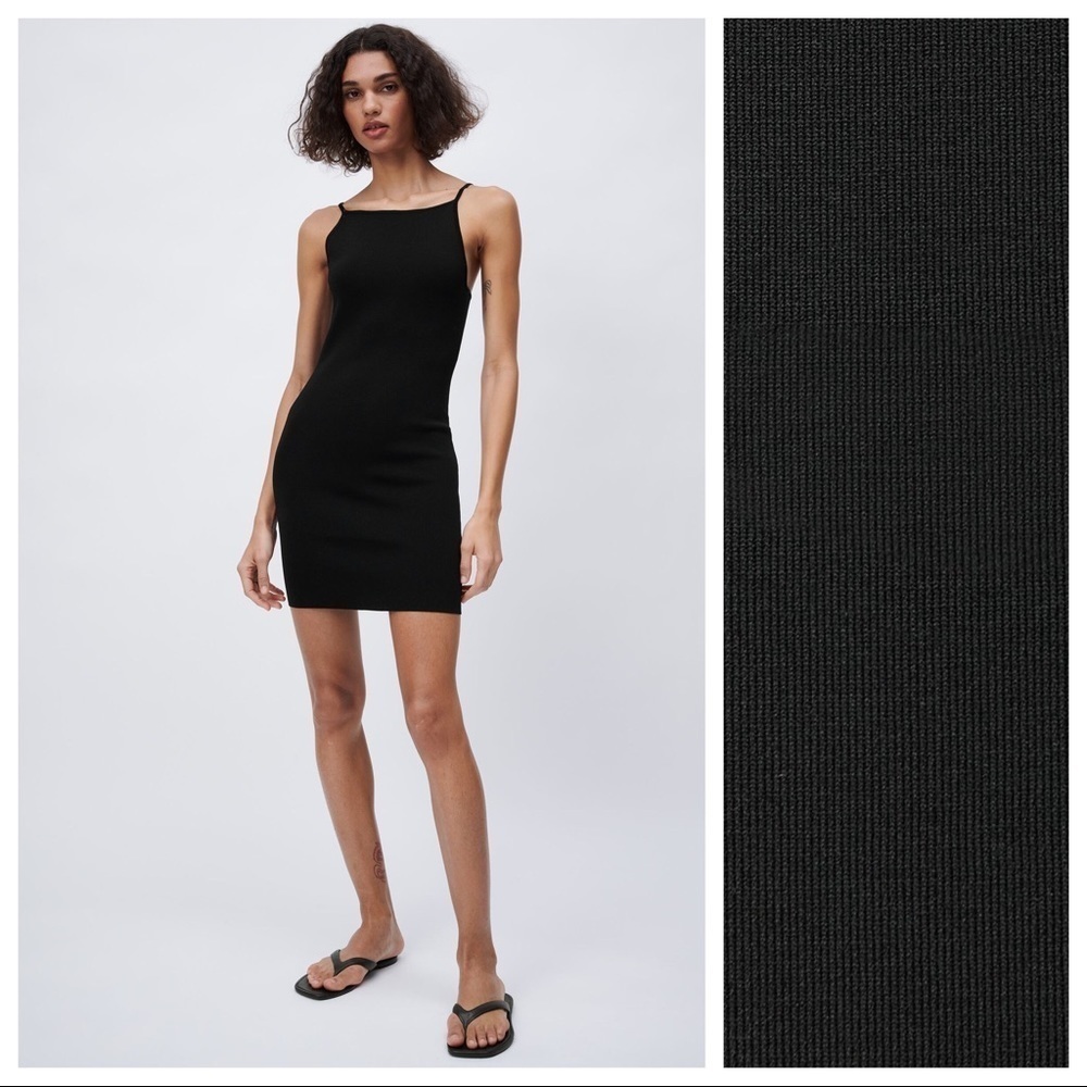 🌹NWT. Zara Black Knit Mini Dress. Size M.